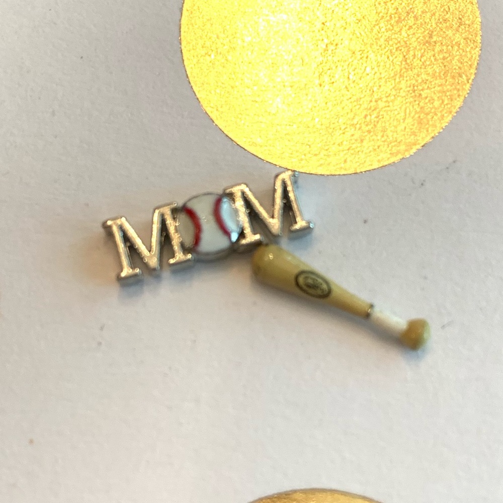 Origami Owl baseball mom and bat charms